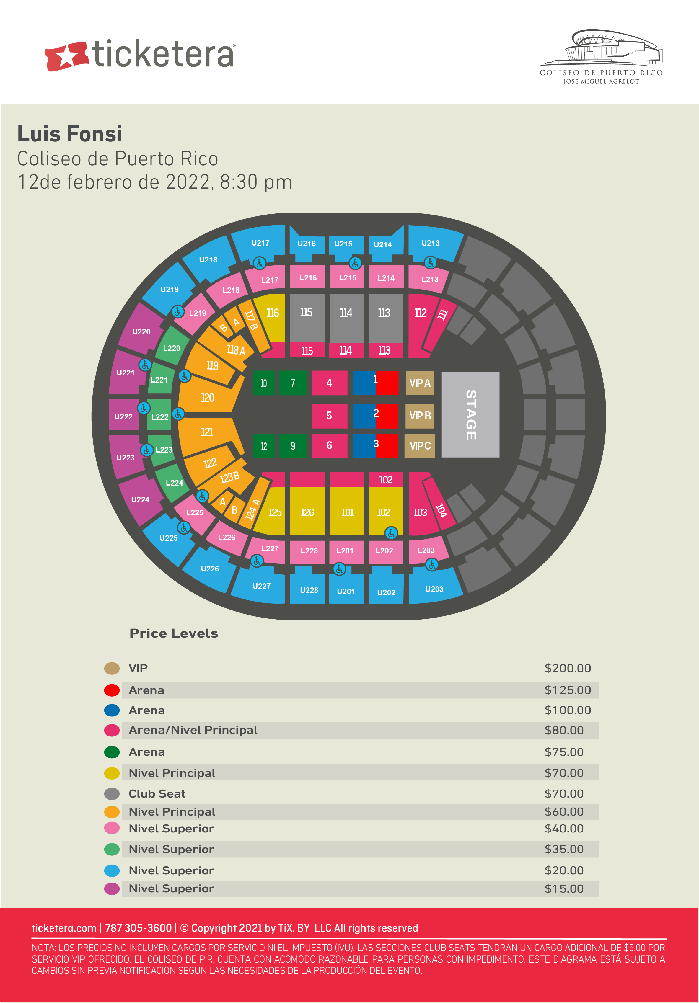 Luis Fonsi Tickets, Coliseo de Puerto Rico - San Juan, Puerto Rico