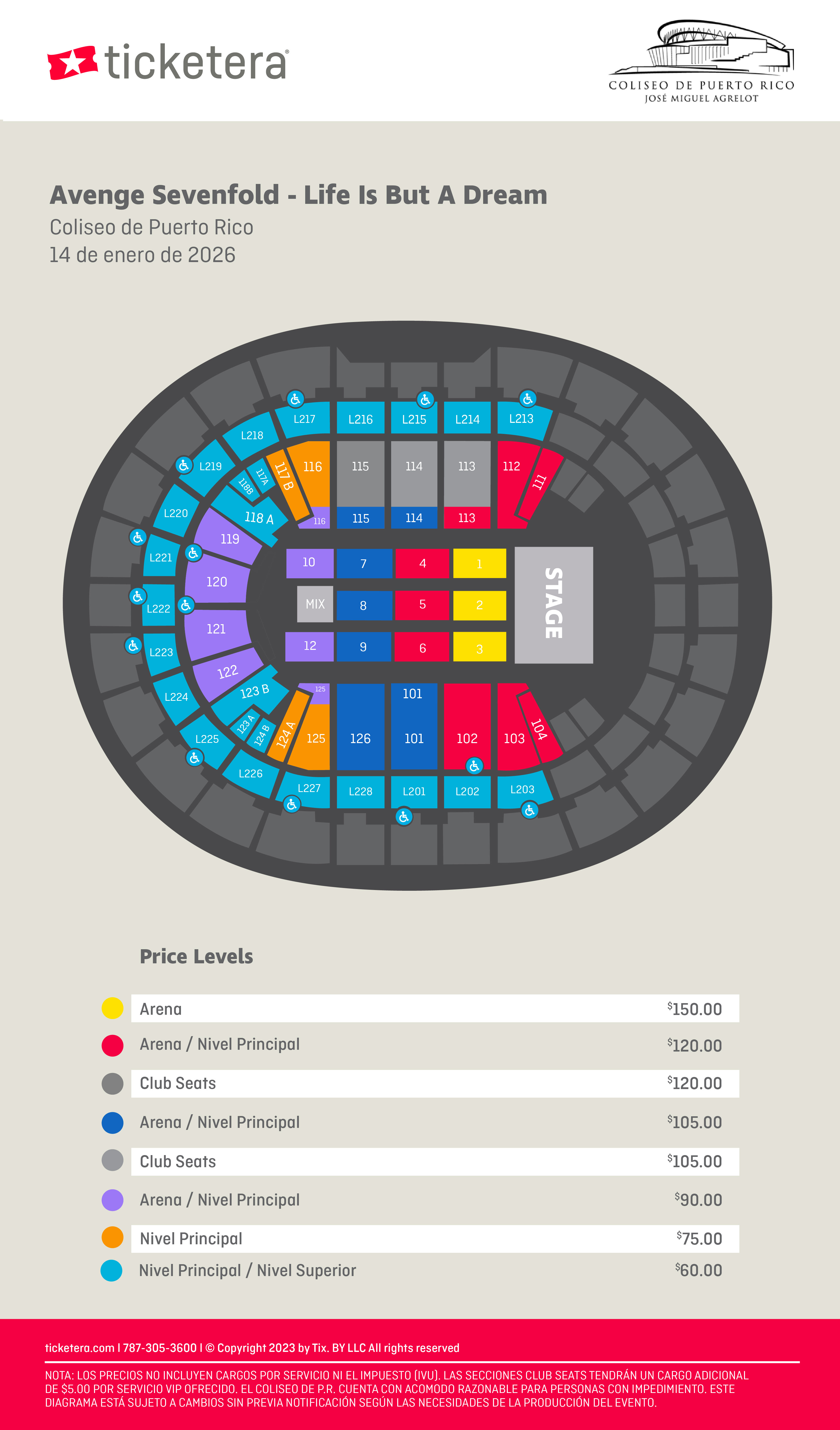 Diagrama de asientos del  - haz clic para ampliar